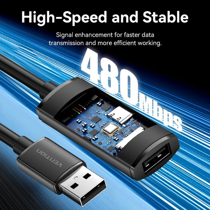 Vention Cable de Extensión Activo USB 2.0 CBKBJ 5m Negro Vention Cable de Extensión Activo USB 2.0 CBKBJ 5m Negro
